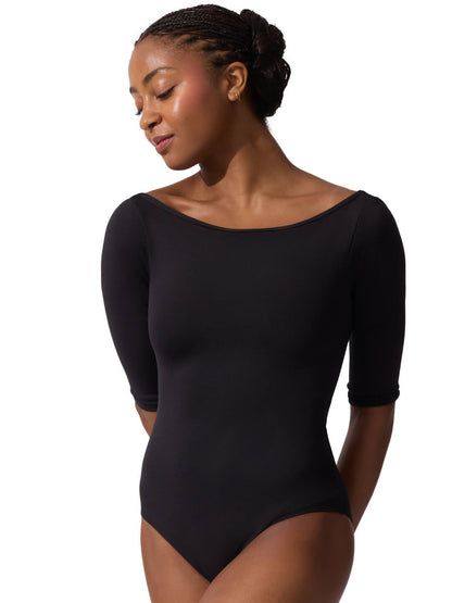 Staple Three Quarter Sleeve Boatneck Leotard | Capezio - Capezio Best Seller