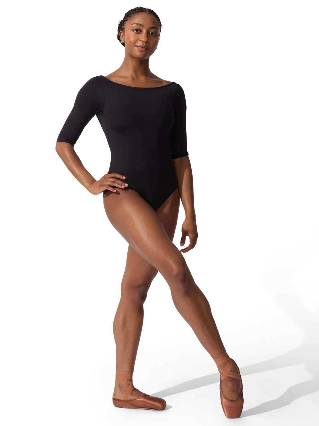 Staple Three Quarter Sleeve Boatneck Leotard | Capezio - Capezio Best Seller