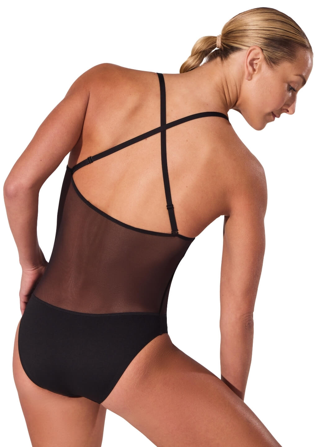 Capezio Plunge Neck Mesh Midriff Leotard - Capezio Best Seller