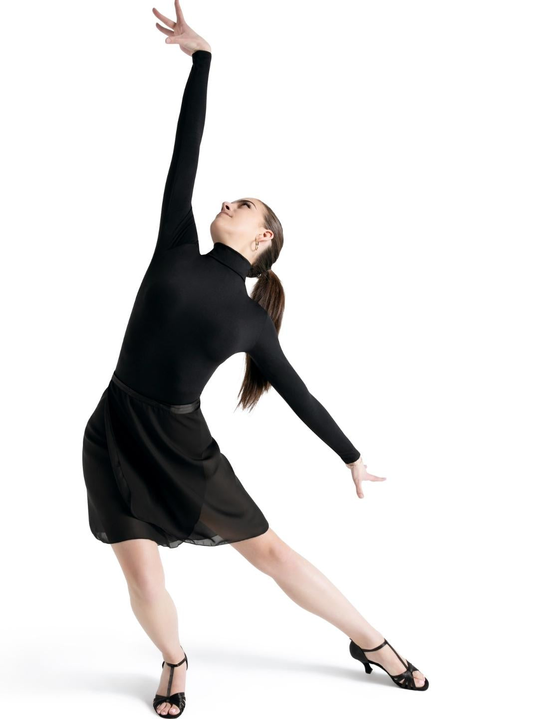 Elegant Georgette Long Wrap Skirt - Capezio Exclusive