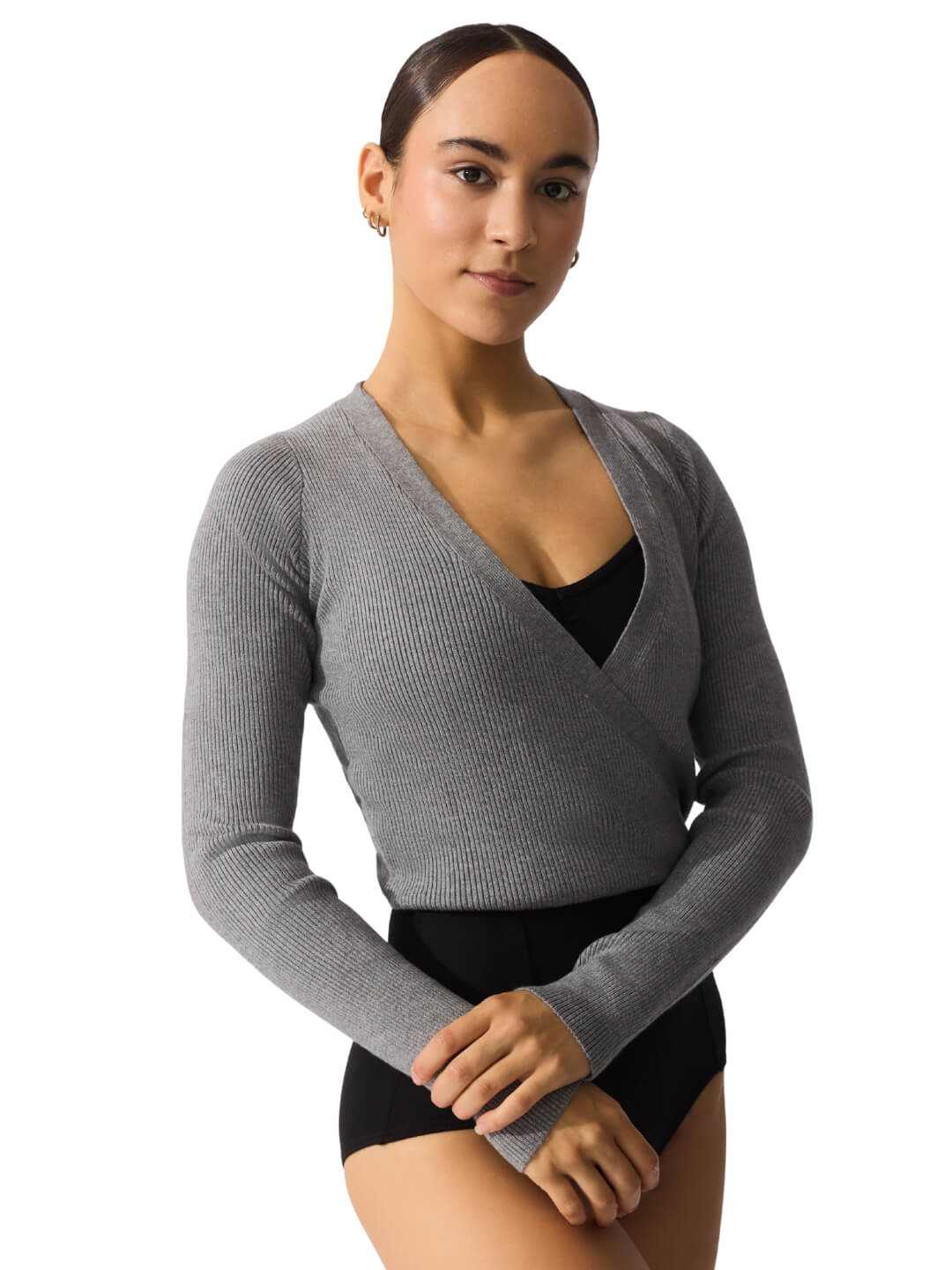 Knit Wrap Sweater with Improved Fit - Capezio Signature