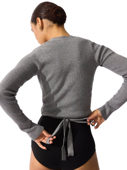 Knit Wrap Sweater with Improved Fit - Capezio Signature
