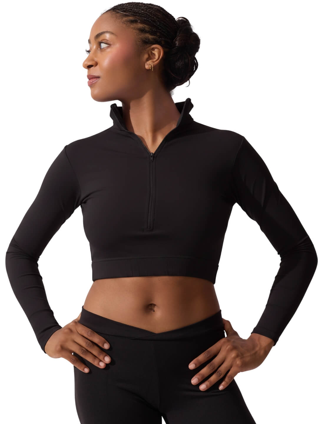 Turtle Neck Long Sleeve Crop Top - Capezio Trending