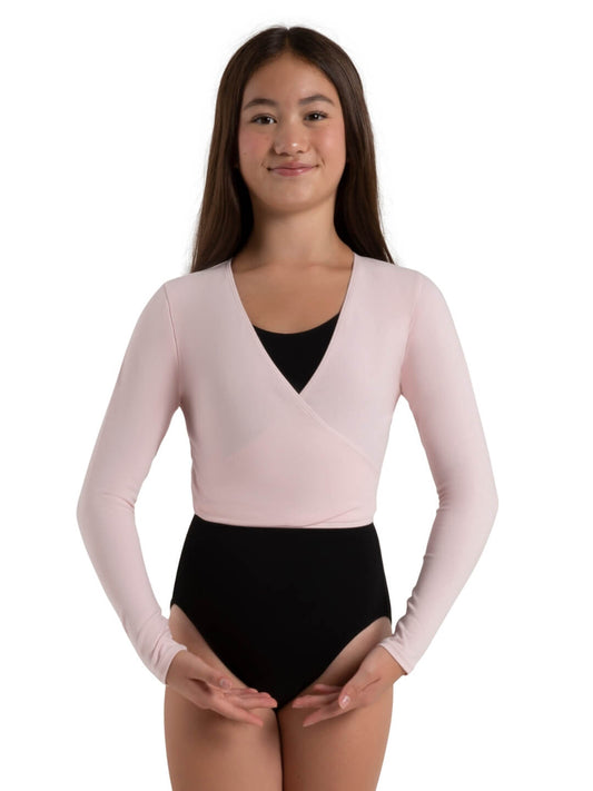 Children's Long Sleeve Self-Tie Wrap Top - Capezio Trending