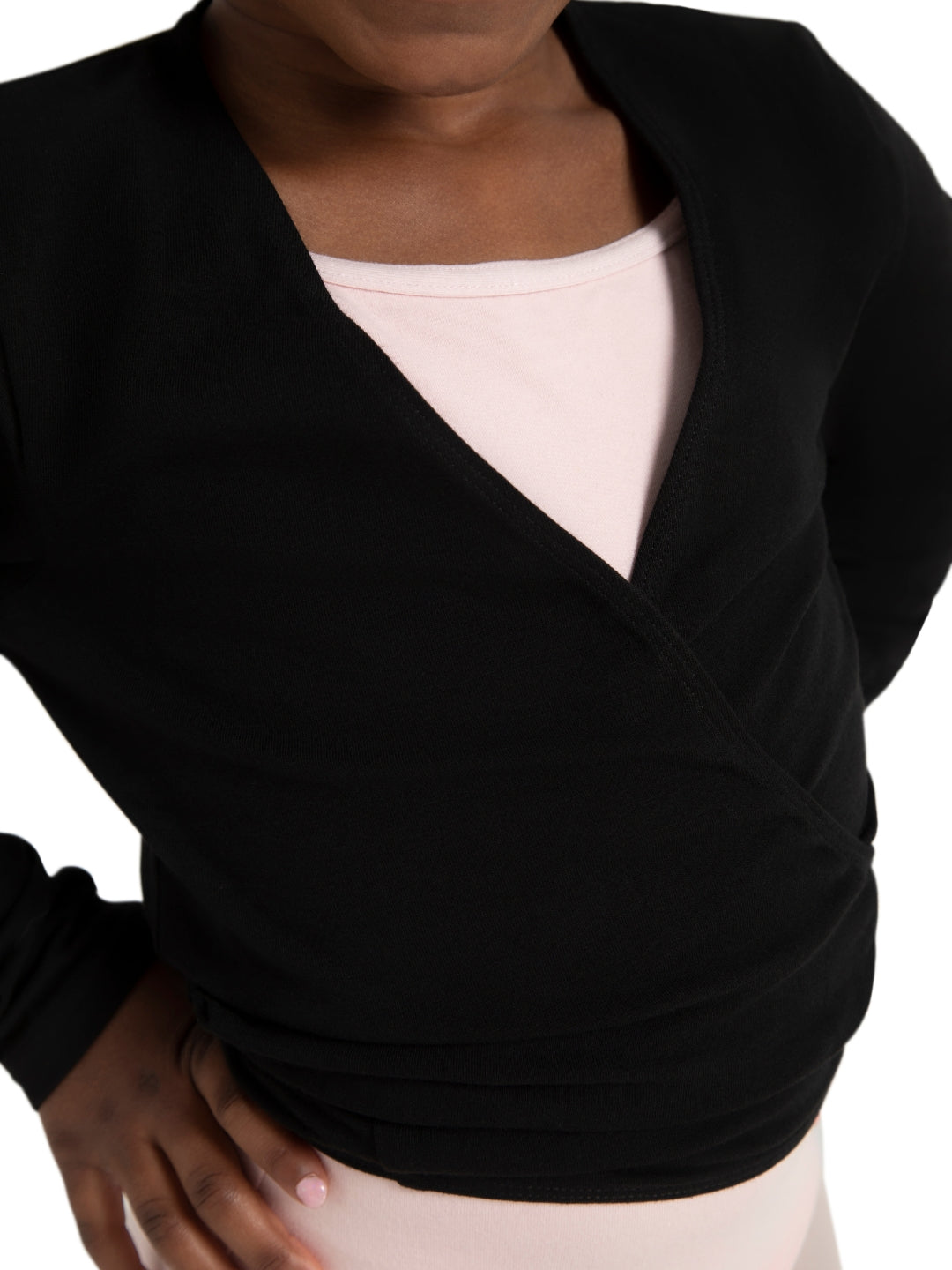 Children's Long Sleeve Self-Tie Wrap Top - Capezio Trending