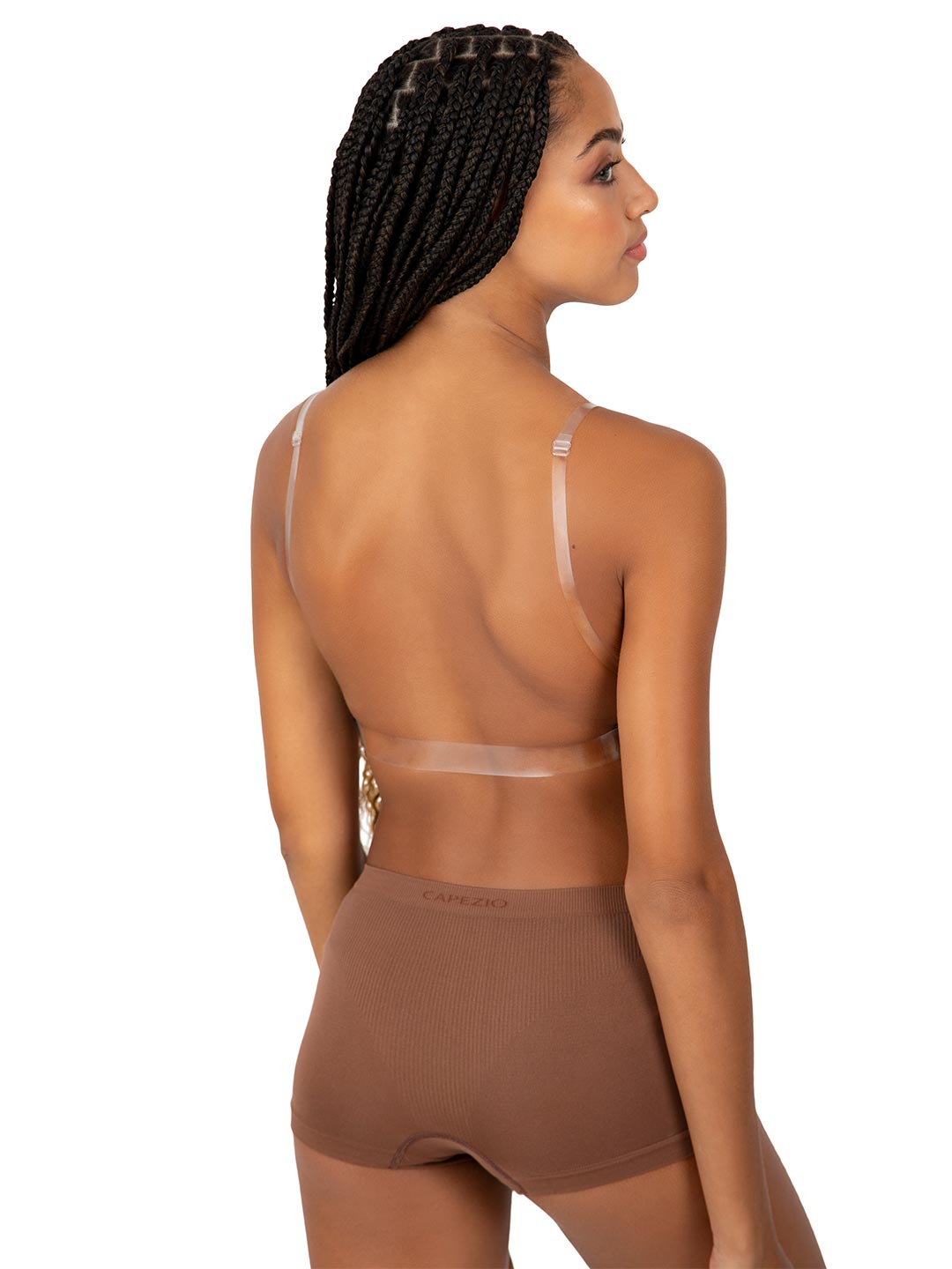 Capezio Deep Neck Clear Back Bra - Girls - Capezio Signature
