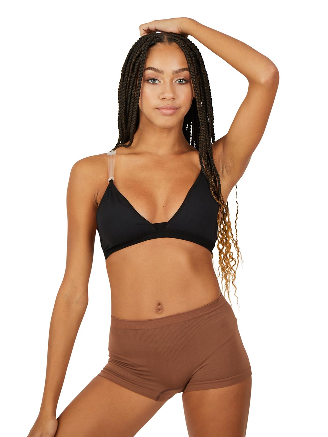Capezio Deep Neck Clear Back Bra - Girls - Capezio Signature