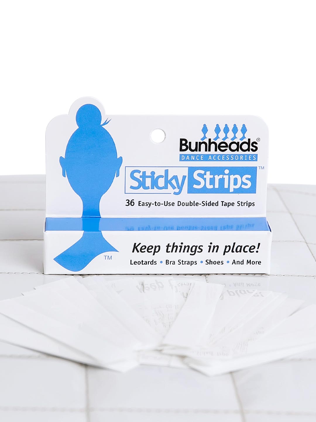 Double-Sided Sticky Strips™ Hold Straps in Place - Capezio Recommended